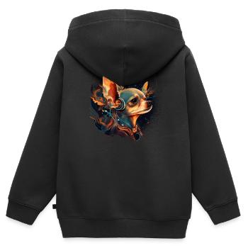 Chihuahua - Elektronische Musik Techno Festival - Kinder Premium Organic Zip Hoodie - Schwarz - Hinten - AI Model Kid Male (0cm)