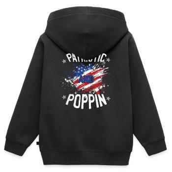 Funny American Flag Quote - Kids Premium Organic Zip-up Hoodie - black - Back - AI Model Kid Male (0cm)