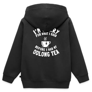 Oolong Tee - Kinder Premium Organic Zip Hoodie - Schwarz - Hinten - AI Model Kid Male (0cm)