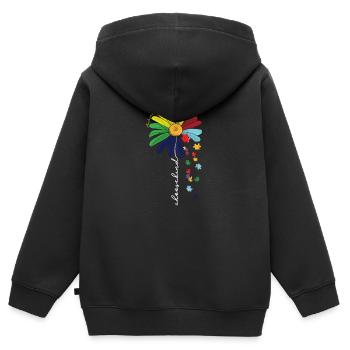 Wählen Sie Kind Autismus Bewusstsein Sonnenblume Mama - Kinder Premium Organic Zip Hoodie - Schwarz - Hinten - AI Model Kid Male (0cm)