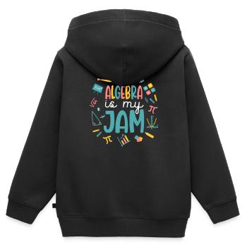 Algebra ist mein Ding - Kinder Premium Organic Zip Hoodie - Schwarz - Hinten - AI Model Kid Male (0cm)