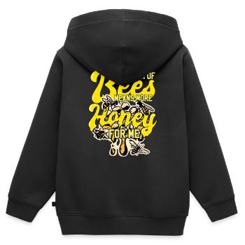 Un essaim d’abeilles Abeilles mellifères Apiculture - Sweat Premium à capuche zippé enfant bio - noir - Dos - AI Model Kid Male (0cm)