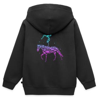 Voltigieren Reiten Pferd Spruch Reiter Reitverein - Kinder Premium Organic Zip Hoodie - Schwarz - Hinten - AI Model Kid Male (0cm)