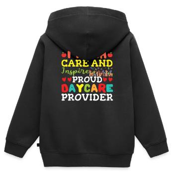 Ich lehre, pflege und inspiriere - Kinder Premium Organic Zip Hoodie - Schwarz - Hinten - AI Model Kid Male (0cm)