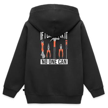 Wenn ich es nicht reparieren kann, dann kann es - Kinder Premium Organic Zip Hoodie - Schwarz - Hinten - AI Model Kid Male (0cm)