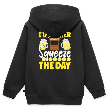 Limonade Limonadenstand - Kinder Premium Organic Zip Hoodie - Schwarz - Hinten - AI Model Kid Male (0cm)