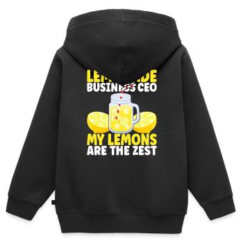 Limonade Limonadenstand - Kinder Premium Organic Zip Hoodie - Schwarz - Hinten - AI Model Kid Male (0cm)