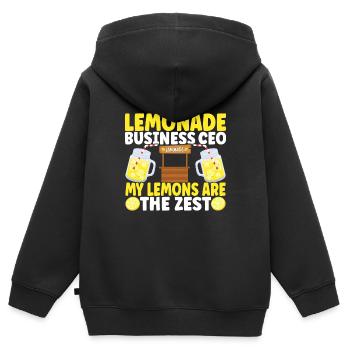 Limonade Limonadenstand - Kinder Premium Organic Zip Hoodie - Schwarz - Hinten - AI Model Kid Male (0cm)