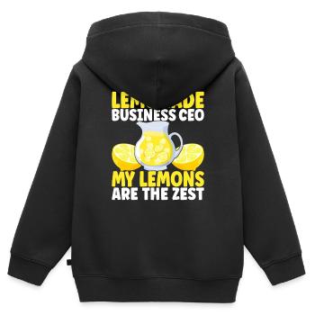 Limonade Limonadenstand - Kinder Premium Organic Zip Hoodie - Schwarz - Hinten - AI Model Kid Male (0cm)