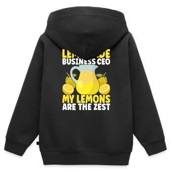 Limonade Limonadenstand - Kinder Premium Organic Zip Hoodie - Schwarz - Hinten - AI Model Kid Male (0cm)