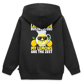Limonade Limonadenstand - Kinder Premium Organic Zip Hoodie - Schwarz - Hinten - AI Model Kid Male (0cm)