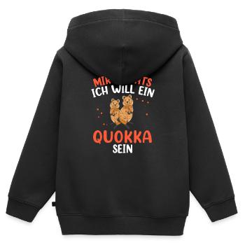 Will ein Quokka sein Australien Beuteltier - Kinder Premium Organic Zip Hoodie - Schwarz - Hinten - AI Model Kid Male (0cm)