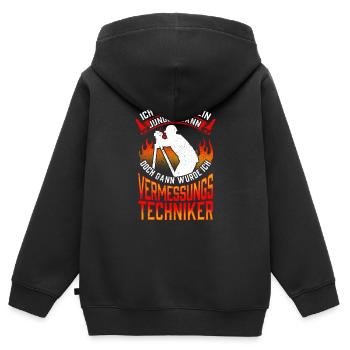 Vermessungstechniker war mal jung Vermesser - Kinder Premium Organic Zip Hoodie - Schwarz - Hinten - AI Model Kid Male (0cm)