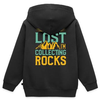 Wandern Bergsteigen Klettern Extrem Bergsteiger - Kinder Premium Organic Zip Hoodie - Schwarz - Hinten - AI Model Kid Male (0cm)
