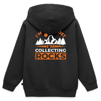 Wandern Bergsteigen Klettern Extrem Bergsteiger - Kinder Premium Organic Zip Hoodie - Schwarz - Hinten - AI Model Kid Male (0cm)