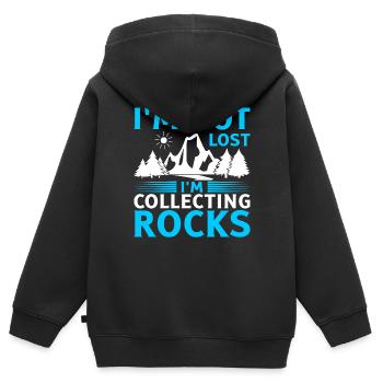 Wandern Bergsteigen Klettern Extrem Bergsteiger - Kinder Premium Organic Zip Hoodie - Schwarz - Hinten - AI Model Kid Male (0cm)