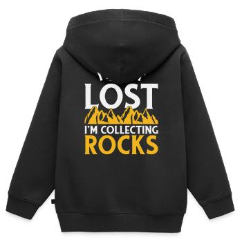 Wandern Bergsteigen Klettern Extrem Bergsteiger - Kinder Premium Organic Zip Hoodie - Schwarz - Hinten - AI Model Kid Male (0cm)