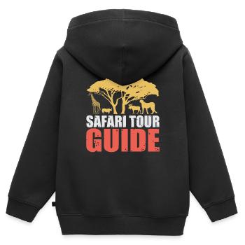 Safari Wildlife Afrika die großen 5 Zoologie - Kinder Premium Organic Zip Hoodie - Schwarz - Hinten - AI Model Kid Male (0cm)