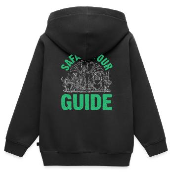 Safari Wildlife Afrika die großen 5 Zoologie - Kinder Premium Organic Zip Hoodie - Schwarz - Hinten - AI Model Kid Male (0cm)