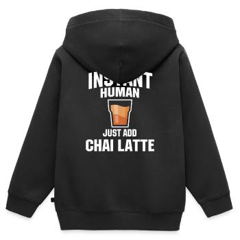 Chai Latte Liebhaber Humor - Kinder Premium Organic Zip Hoodie - Schwarz - Hinten - AI Model Kid Male (0cm)