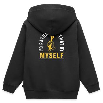 Je préfère le faire moi-même - Sweat Premium à capuche zippé enfant bio - noir - Dos - AI Model Kid Male (0cm)