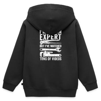 Je ne suis pas un expert, mais j’en ai des tonnes - Sweat Premium à capuche zippé enfant bio - noir - Dos - AI Model Kid Male (0cm)