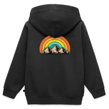 Mountains Vintage Mountains Mountain Mountains Mountain Landscape - Kids Premium Organic Zip-up Hoodie - black - Back - AI Model Kid Male (0cm)