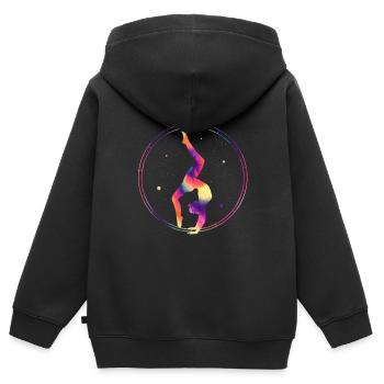 Turnen Rhönrad Gymnsatik Turntrainer Sportverein T - Kinder Premium Organic Zip Hoodie - Schwarz - Hinten - AI Model Kid Male (0cm)