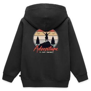 Wandern Retro Wandern Wandern Berge Wanderer - Kinder Premium Organic Zip Hoodie - Schwarz - Hinten - AI Model Kid Male (0cm)