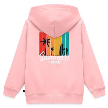Summer Time - Kinder Premium Organic Zip Hoodie - Rosa - Hinten - AI Model Kid Female (0cm)