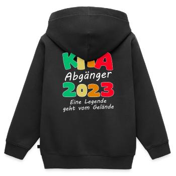 lustiges Kinder Kita Abgänger 2023 Schulkind - Kinder Premium Organic Zip Hoodie - Schwarz - Hinten - AI Model Kid Male (0cm)