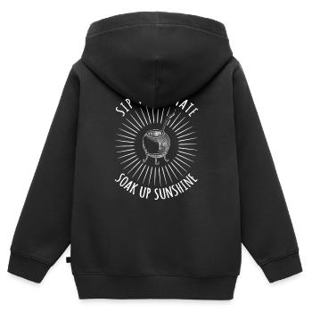 Grand cadeau Yerba Mate - Sweat Premium à capuche zippé enfant bio - noir - Dos - AI Model Kid Male (0cm)