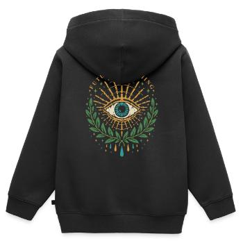 Les yeux d’Horus - Sweat Premium à capuche zippé enfant bio - noir - Dos - AI Model Kid Male (0cm)