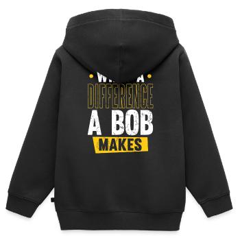 Robert Name Bob Quelle différence un Bob fait - Sweat Premium à capuche zippé enfant bio - noir - Dos - AI Model Kid Male (0cm)