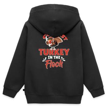 Coolest Turkey In The Flock - Kinder Premium Organic Zip Hoodie - Schwarz - Hinten - AI Model Kid Male (0cm)