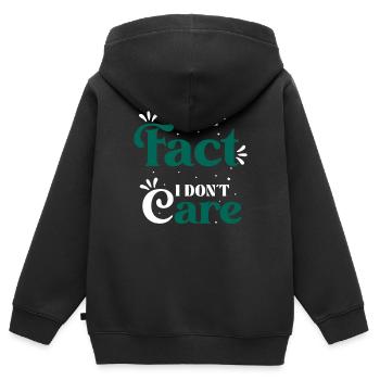 Fun Fact I Don't Care Provokativer Spruch - Kinder Premium Organic Zip Hoodie - Schwarz - Hinten - AI Model Kid Male (0cm)
