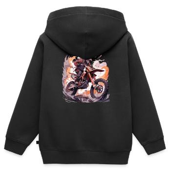 Motocross Dirtbike Motocross Motocross Motorrad - Kinder Premium Organic Zip Hoodie - Schwarz - Hinten - AI Model Kid Male (0cm)