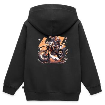 Motocross Dirtbike Motocross Motocross Motorrad - Kinder Premium Organic Zip Hoodie - Schwarz - Hinten - AI Model Kid Male (0cm)