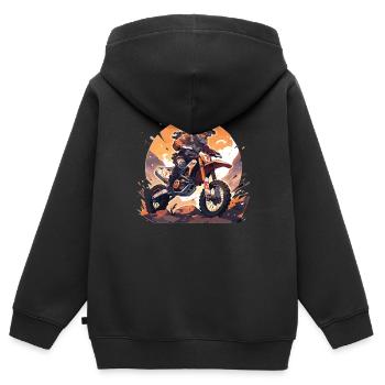 Motocross Dirtbike Motocross Motocross Motorrad - Kinder Premium Organic Zip Hoodie - Schwarz - Hinten - AI Model Kid Male (0cm)