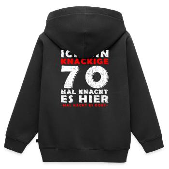 70 Geburtstag 70 Jahre Siebzig Geburtstag 1950 - Kinder Premium Organic Zip Hoodie - Schwarz - Hinten - AI Model Kid Male (0cm)