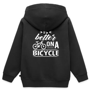 Coureur - Sweat Premium à capuche zippé enfant bio - noir - Dos - AI Model Kid Male (0cm)