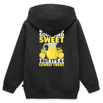 Limonade Limonadenstand - Kinder Premium Organic Zip Hoodie - Schwarz - Hinten - AI Model Kid Male (0cm)