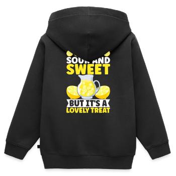 Limonade Limonadenstand - Kinder Premium Organic Zip Hoodie - Schwarz - Hinten - AI Model Kid Male (0cm)