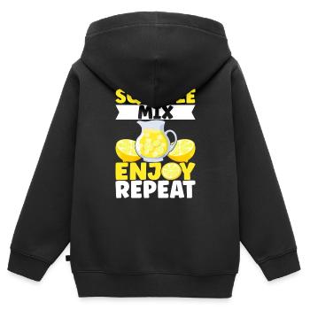 Limonade Limonadenstand - Kinder Premium Organic Zip Hoodie - Schwarz - Hinten - AI Model Kid Male (0cm)