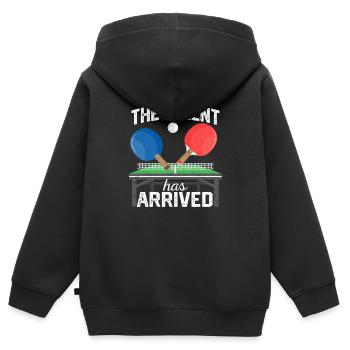 Das Talent ist angekommen Lustiger Tischtennis - Kinder Premium Organic Zip Hoodie - Schwarz - Hinten - AI Model Kid Male (0cm)
