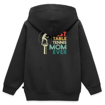 Beste Tischtennis-Mutter aller Zeiten Lustiger - Kinder Premium Organic Zip Hoodie - Schwarz - Hinten - AI Model Kid Male (0cm)