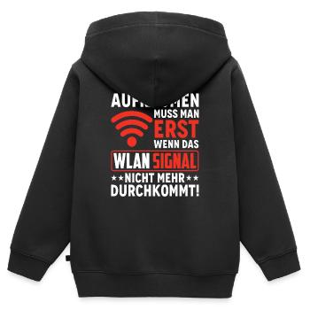 Wlan Wlan Signal Internet Wlan Sprüche - Kinder Premium Organic Zip Hoodie - Schwarz - Hinten - AI Model Kid Male (0cm)