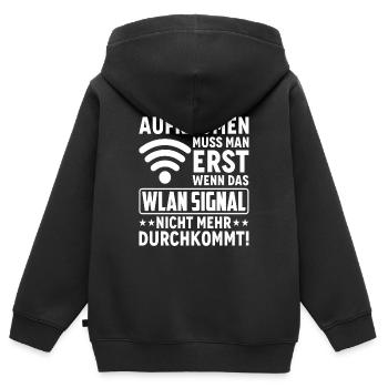 Wlan Wlan Signal Internet Wlan Sprüche - Kinder Premium Organic Zip Hoodie - Schwarz - Hinten - AI Model Kid Male (0cm)