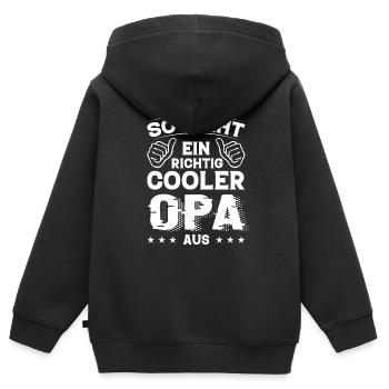 Opa Opa Geburtstag Opa Sprüche Bester Opa - Kinder Premium Organic Zip Hoodie - Schwarz - Hinten - AI Model Kid Male (0cm)