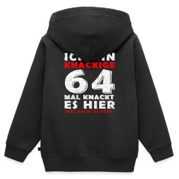 Crisp 64 64th Birthday 64 Years Gift - Kids Premium Organic Zip-up Hoodie - black - Back - AI Model Kid Male (0cm)